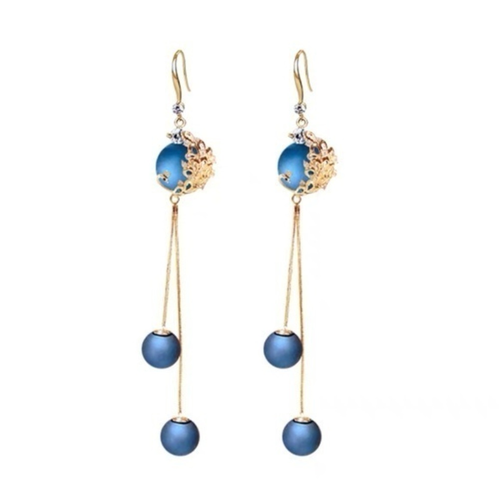 - - 18K GP  phoenix  dangle  earrings